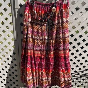 Laura Scott Vibrant Patterned A-Line Skirt